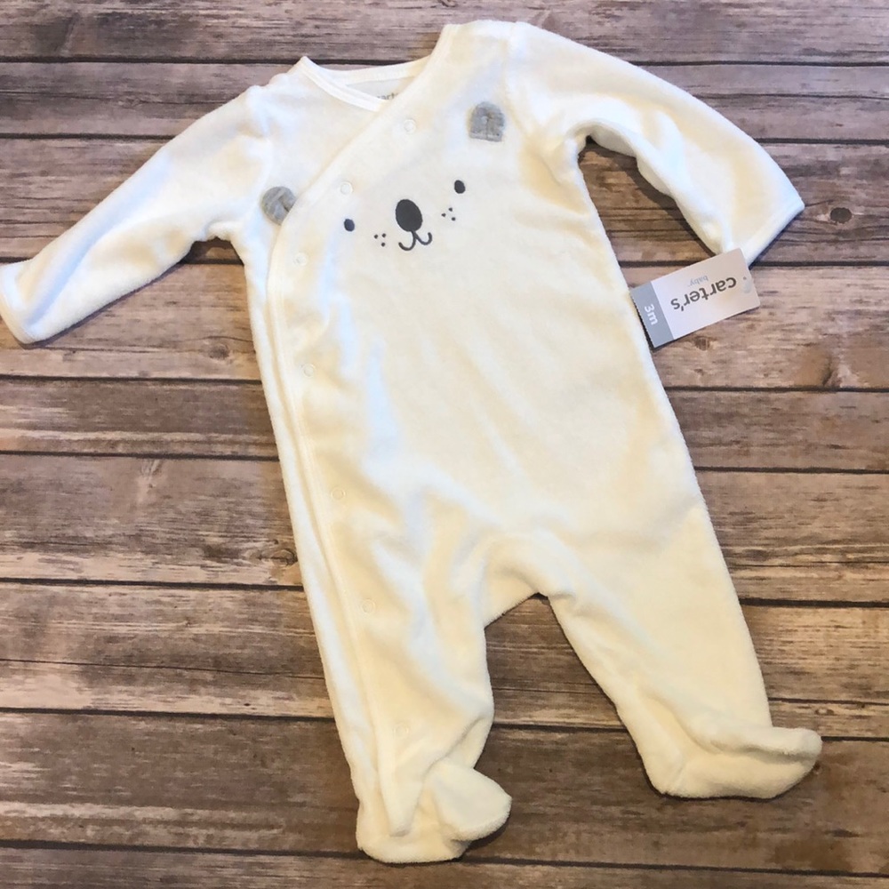 NWOT Carters Bear Feetie Pajamas